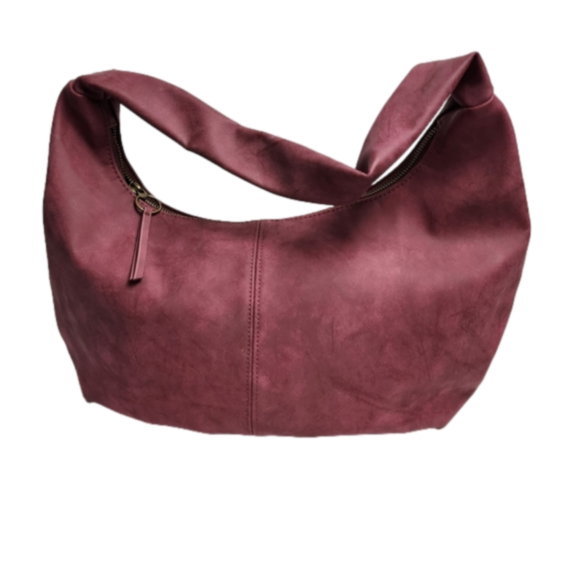 Shoulder bag Hobo bag Burgundy Vegan leather Plum color UNIVERSAL THREAD - Picture 2 of 15